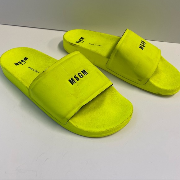 MSGM Men's NEON YELLOW Sandals Size 44/ US 11 - Picture 8 of 10